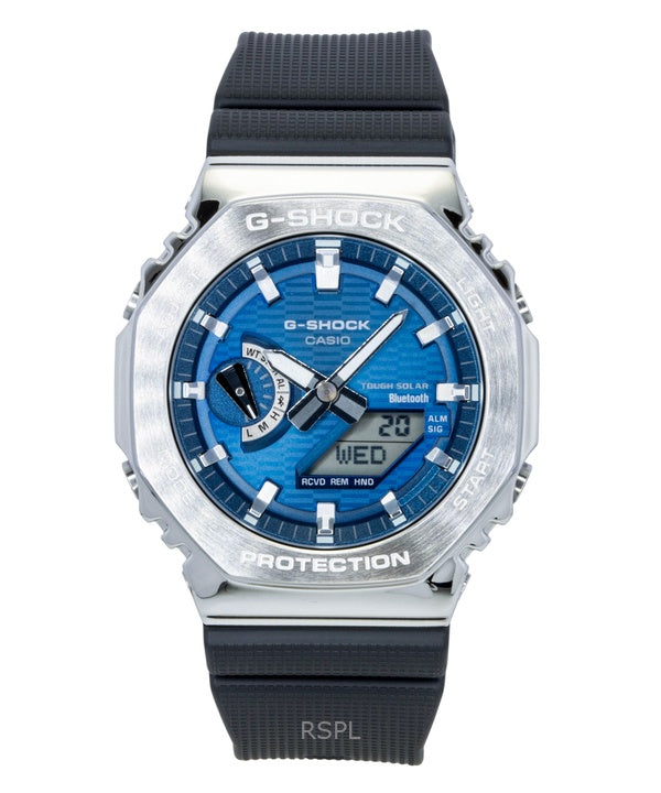 Casio G-Shock G-Steel Bio-Based Resin Strap Smartphone Link Analog Digital Blue Dial Solar GBM-2100A-2B 200M Men's Watch