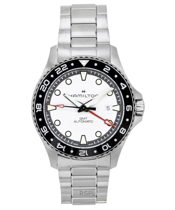 Hamilton Khaki Navy Scuba GMT Stainless Steel Silver Dial Automatic Diver's H82555150 300M Men's Watch