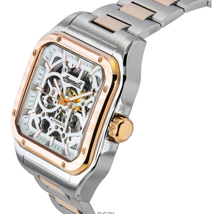 Ingersoll The Ollie Two Tone Stainless Steel Grey Skeleton Dial Automatic I14502 Men's Watch