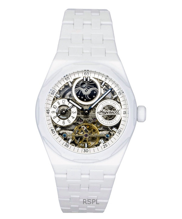 Ingersoll The Broadway Ceramic White Skeleton Dial Automatic I15103 Men's Watch