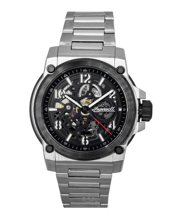 Ingersoll The Anvil Stainless Steel Black Skeleton Dial Automatic I16601 Men's Watch