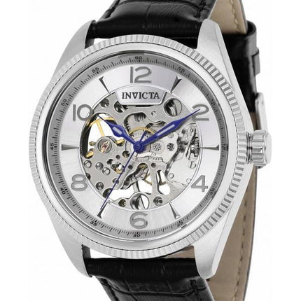 Invicta Vintage Leather Strap Skeleton Dial Mechanical 37951 100M Men's Watch