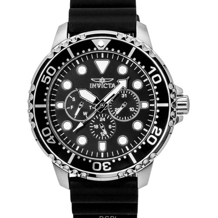 Invicta Pro Diver GMT Silicone Strap Black Dial Quartz 47234 Men's Watch