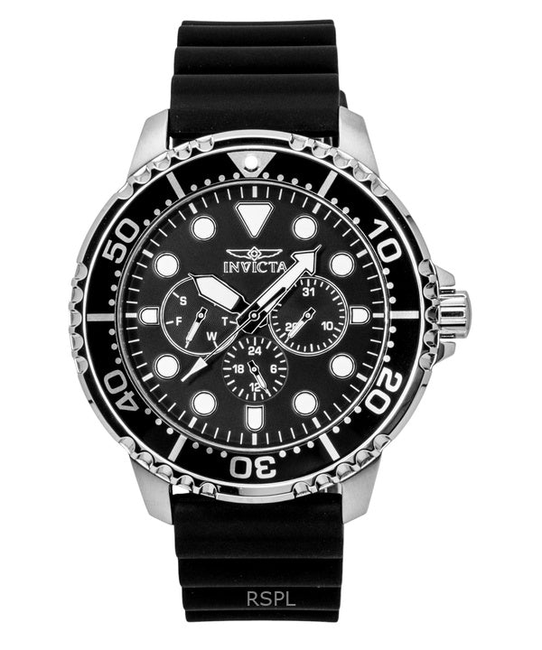 Invicta Pro Diver GMT Silicone Strap Black Dial Quartz 47234 Men's Watch