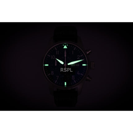 IWC Pilots Chronograph Leather Strap Green Dial Automatic IW378005 100M Men's Watch