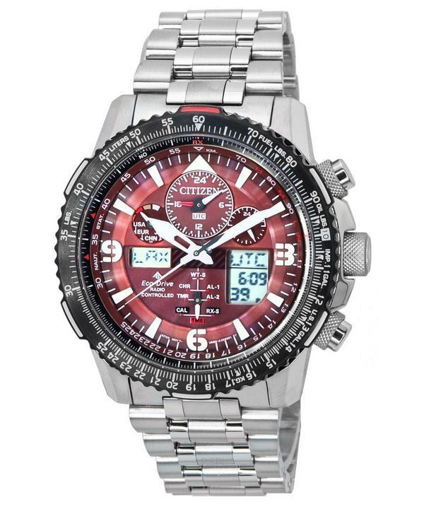 Citizen Promaster Skyhawk Perpetual Calendar Red Dial Eco-Drive JY8086-89X 200M Mens Watch