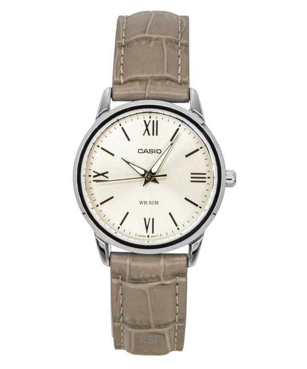 Casio Analog Leather Strap Gold Dial Quartz LTP-1303LL-7AV Women's Watch