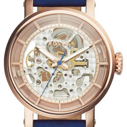 Fossil Original Boyfriend Automatic Blue Leather Strap ME3086 Womens Watch