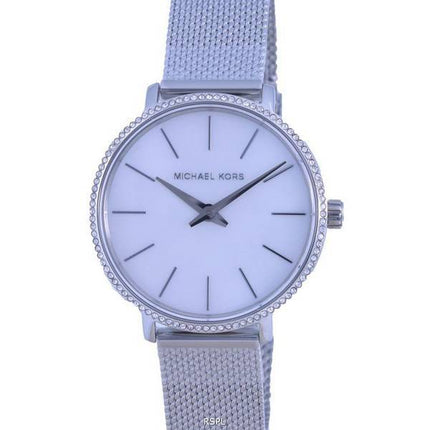 Michael Kors Pyper White Dial Stainless Steel Quartz MK4618 Womens Watch