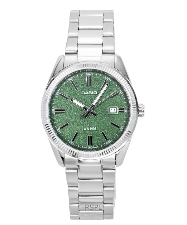 Casio Standard Analog Stainless Steel Green Dial Quartz MTP-1302DA-3AV Men's Watch