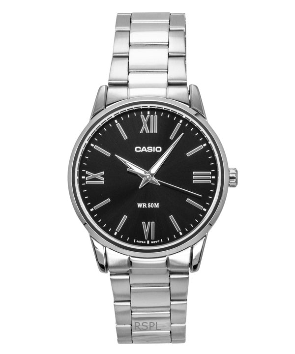 Casio Analog Stainless Steel Black Dial Quartz MTP-1303DD-1AV Men's Watch