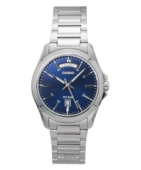 Casio Standard Analog Stainless Steel Blue Dial Quartz MTP-1370D-2A2V Men's Watch