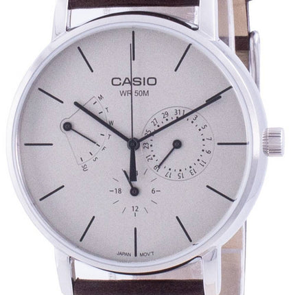 Casio White Dial Leather Strap Quartz MTP-E320L-5E MTPE320L-5 Mens Watch