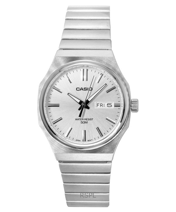 Casio Standard Analog Stainless Steel Silver Dial Quartz MTP-E735D-7AV Men's Watch