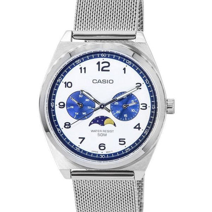 Casio Standard Analog Moon Phase White Dial Quartz MTP-M300M-7A Men's Watch