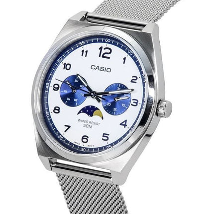 Casio Standard Analog Moon Phase White Dial Quartz MTP-M300M-7A Men's Watch