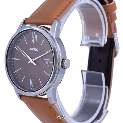 Casio Maroon Dial Stainless Steel Analog Quartz MTP-V002L-5B3 MTPV002L-5 Mens Watch