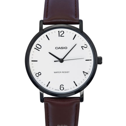 Casio Standard Analog Leather Strap White Dial Quartz MTP-VT03BL-7B Men's Watch