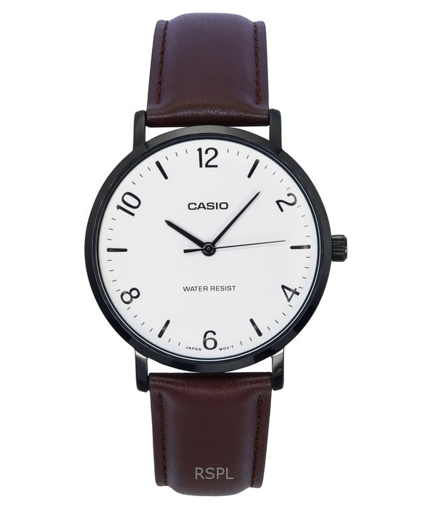 Casio Standard Analog Leather Strap White Dial Quartz MTP-VT03BL-7B Men's Watch