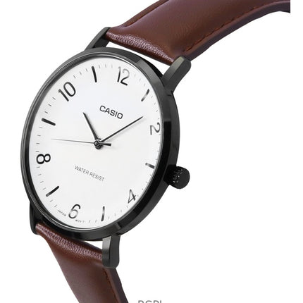 Casio Standard Analog Leather Strap White Dial Quartz MTP-VT03BL-7B Men's Watch