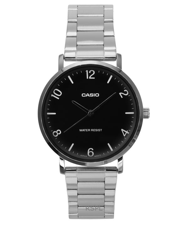 Casio Standard Analog Stainless Steel Black Dial Quartz MTP-VT03D-1B Men's Watch