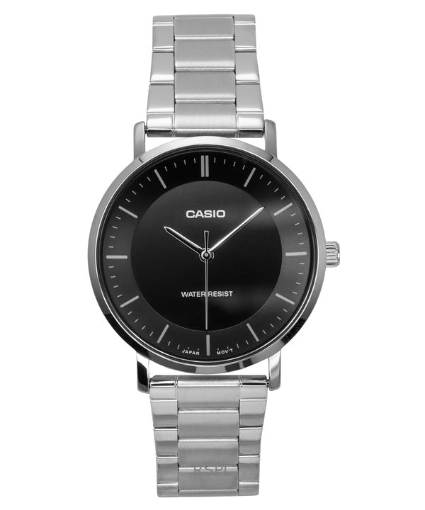 Casio Standard Analog Stainless Steel Black Dial Quartz MTP-VT04D-1E Men's Watch