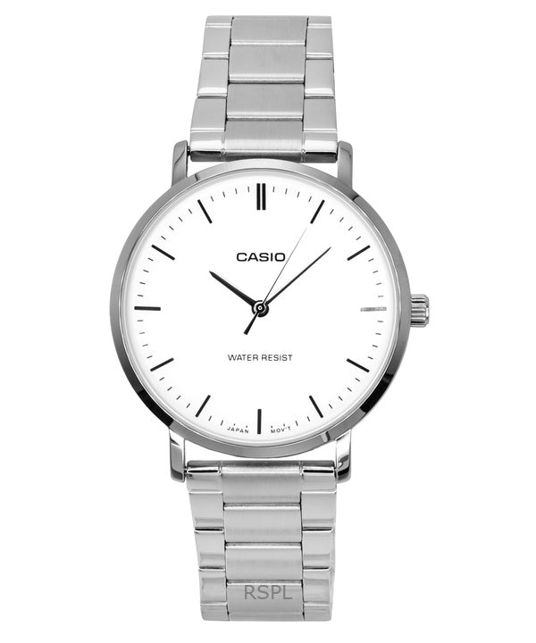 Casio Standard Analog Stainless Steel White Dial Quartz MTP-VT04D-7E Men's Watch