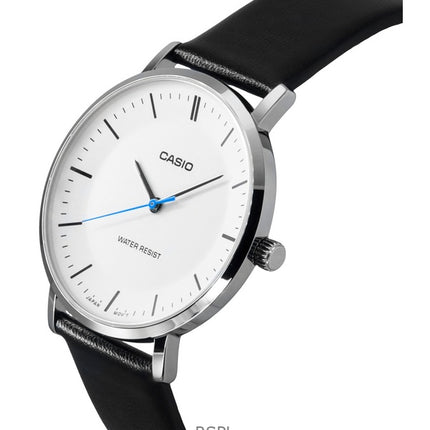 Casio Standard Analog Leather Strap White Dial Quartz MTP-VT04L-7E Men's Watch