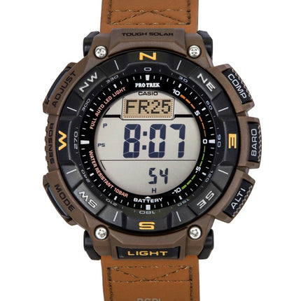 Casio Pro Trek Climber Line Digital Leather Strap Solar PRG-340L-5 100M Men's Watch