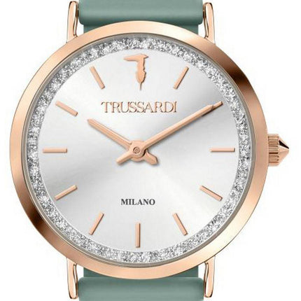 Trussardi T-Motif Silver Dial Rubber Strap Quartz R2451140501 Womens Watch