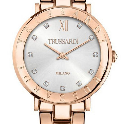 Trussardi T-Vision Crystal Accents Silver Dial Quartz R2453115509 Womens Watch