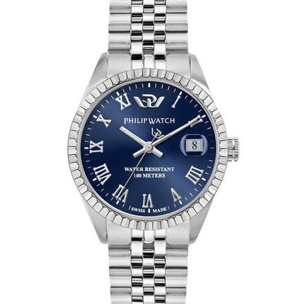 Philip Watch Caribe Urban Stainless Steel Blue Sunray Dial Quartz R8253597585 100M Womens Watch