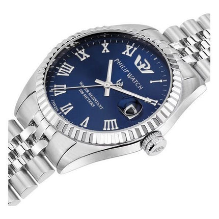 Philip Watch Caribe Urban Stainless Steel Blue Sunray Dial Quartz R8253597585 100M Womens Watch