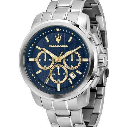 Maserati Successo Chronograph Stainless Steel Blue Dial Quartz R8873621038 Men's Watch
