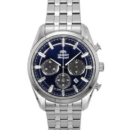 Orient Contemporary Chronograph Stainless Steel Navy Blue Dial Quartz RA-TX0303L Men's Watch