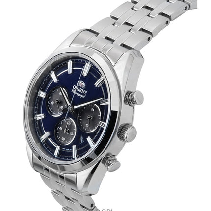 Orient Contemporary Chronograph Stainless Steel Navy Blue Dial Quartz RA-TX0303L Men's Watch