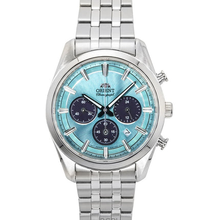 Orient Contemporary Chronograph Stainless Steel Sky Blue Dial Quartz RA-TX0304L Men's Watch
