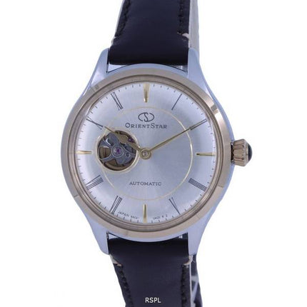 Orient Star Classic Open Heart Gold Dial Leather Automatic RE-ND0010G00B Womens Watch