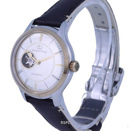 Orient Star Classic Open Heart Gold Dial Leather Automatic RE-ND0010G00B Womens Watch