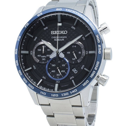 Refurbished Seiko Chronograph Black Dial Quartz SSB357P1 Men's Watch