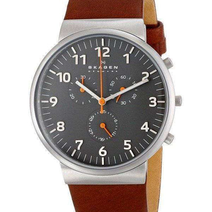 Skagen Ancher Chronograph Brown Leather SKW6099 Mens Watch