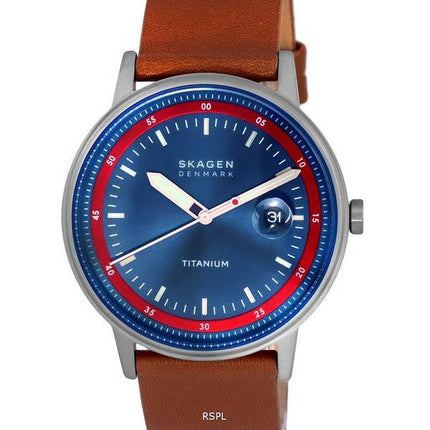 Skagen Henriksen Leather Blue Dial Quartz SKW6755 Mens Watch