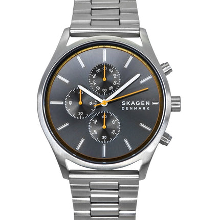 Skagen Holst Chronograph Stainless Steel Sunray Grey Dial Quartz SKW6926 Men's Watch