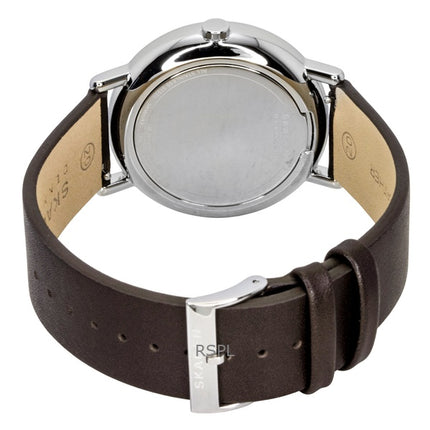 Skagen Signatur Leather Strap Multifunction Grey Dial Quartz SKW6941 Men's Watch