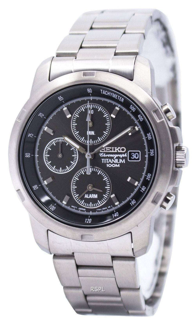 Seiko Titanium Alarm Chronograph SNA107 SNA107P1 SNA107P Mens Watch