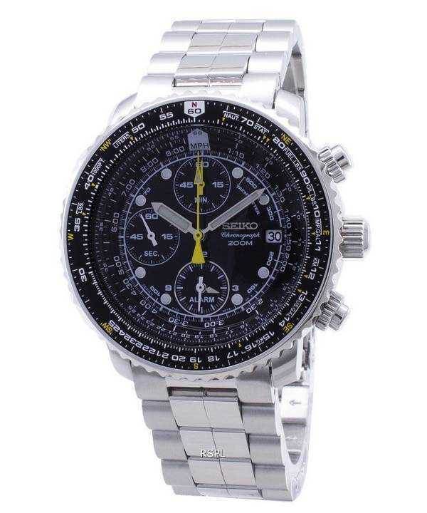 Refurbished Seiko Flightmaster SNA411 SNA411P1 SNA411P Pilot's Flight Alarm Chronograph Men's Watch