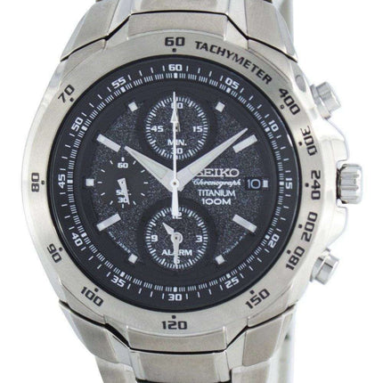 Seiko Titanium Chronograph Quartz Alarm Tachymeter SNAB91 SNAB91P1 SNAB91P Men's Watch