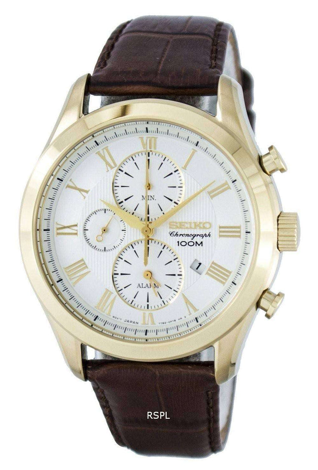 Seiko Chronograph Quartz Alarm SNAF72 SNAF72P1 SNAF72P Men's Watch