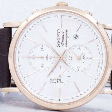 Seiko Premier Chronograph Quartz Alarm SNAF82 SNAF82P1 SNAF82P Men's Watch