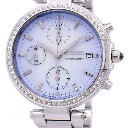 Seiko Chronograph Quartz Diamond Accent SNDV39 SNDV39P1 SNDV39P Women's Watch